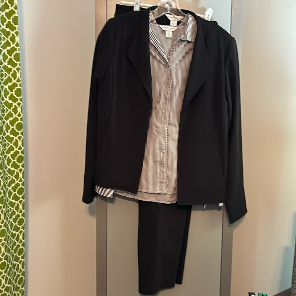 Womens petite 3 piece black suit from Christopher and banks